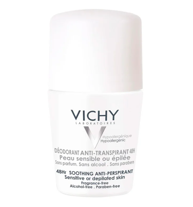 Desodorante Antitranspirante Roll-On Vichy Peles Sensíveis ou Depiladas 48h 50ml