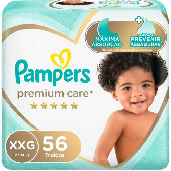 Fralda Pampers Premium Care XXG 56 Unidades