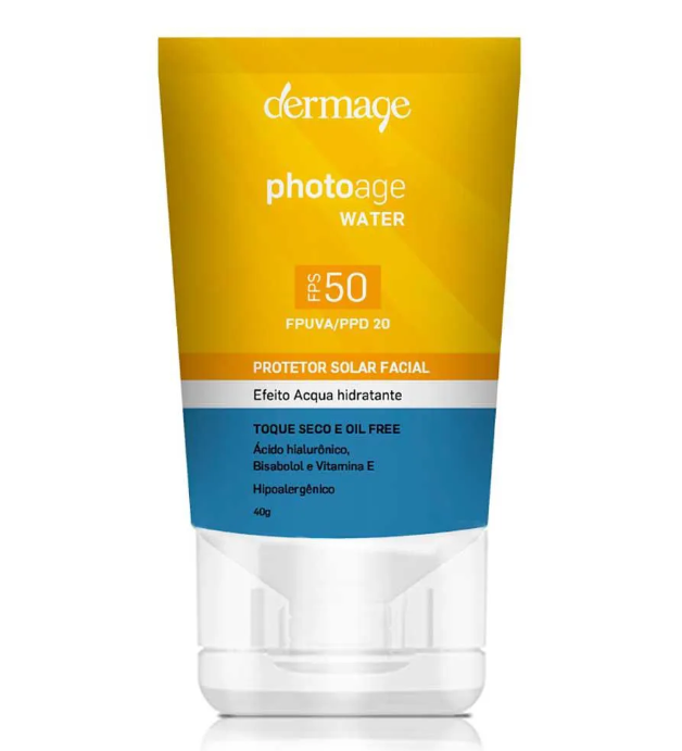 Protetor Solar Facial Dermage Photoage Water FPS 50 40g