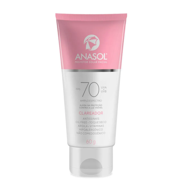 Protetor Solar Facial Clareador FPS 70 Anasol 60g