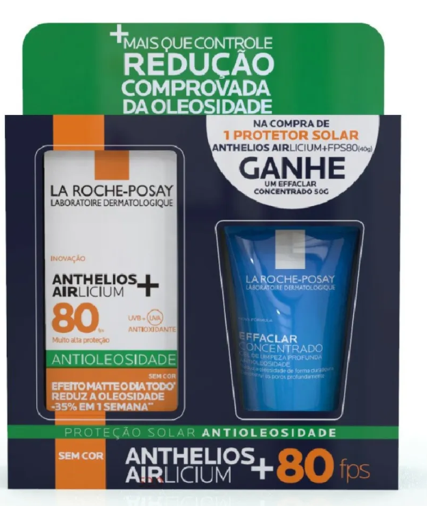 Kit La Roche-Posay Anthelios UVMune 400 Airlicium FPS 60 + Effaclar Concentrado 50g