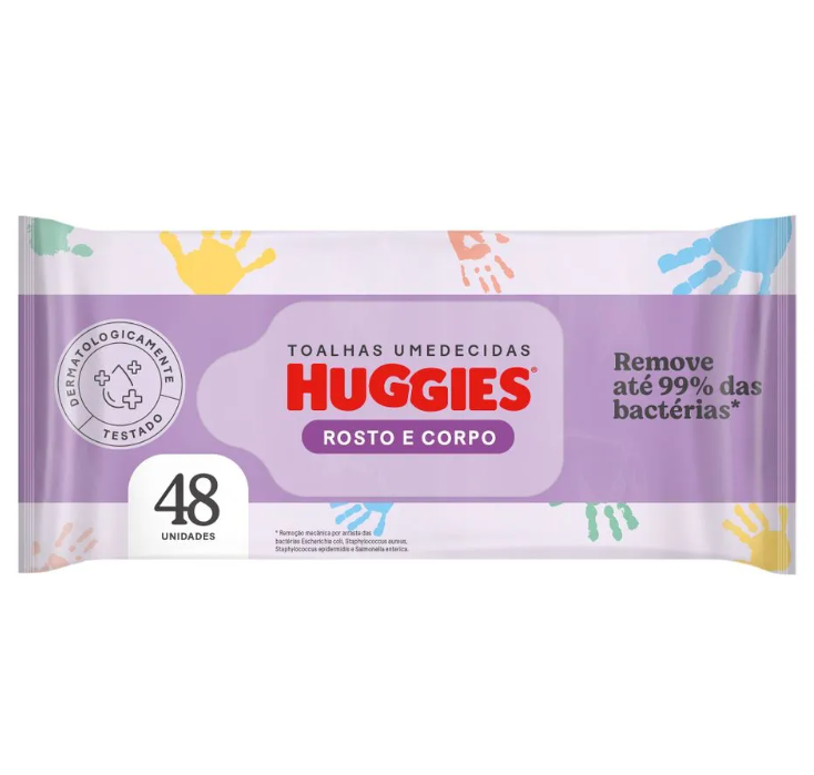Toalha Umedecida Huggies Rosto e Corpo 48 Unidades