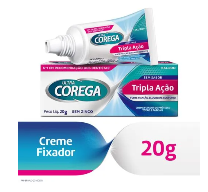 Ultra Corega Creme Fixador de Dentadura com Bico de Precisao sem Sabor 20g - Imagem 2