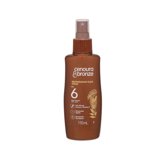 Óleo Bronzeador Cenoura & Bronze FPS 6 Óleo Spray 110ml