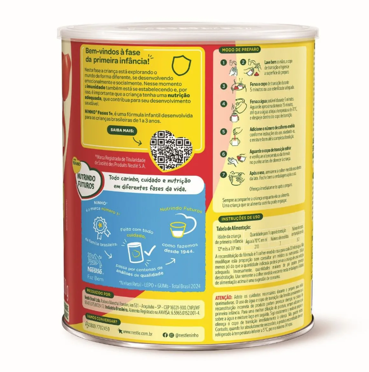 Fórmula Infantil Ninho Primeira Infância 1 a 3 Anos Nutri Fases 1+ 800g - Imagem 2