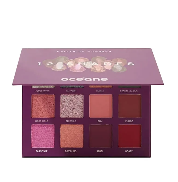 Paleta de Sombras 12 Shades Océane Purple 26 com 5g
