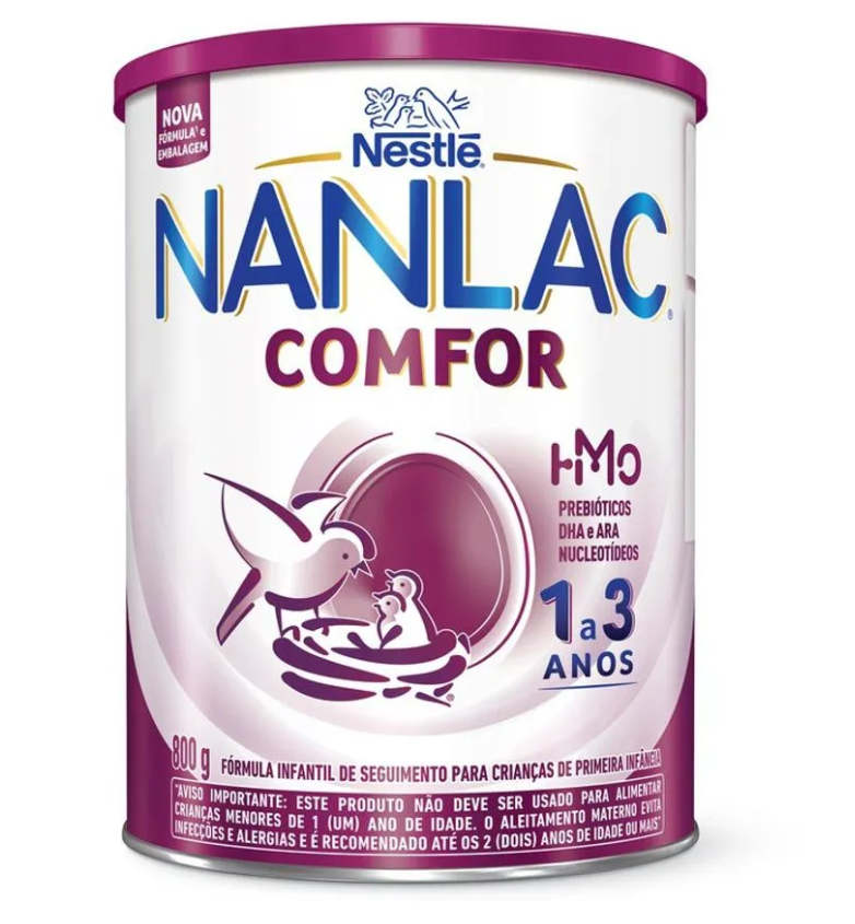 Fórmula Infantil Nanlac Comfor Hmo Nestlé 1 a 3 anos 800g