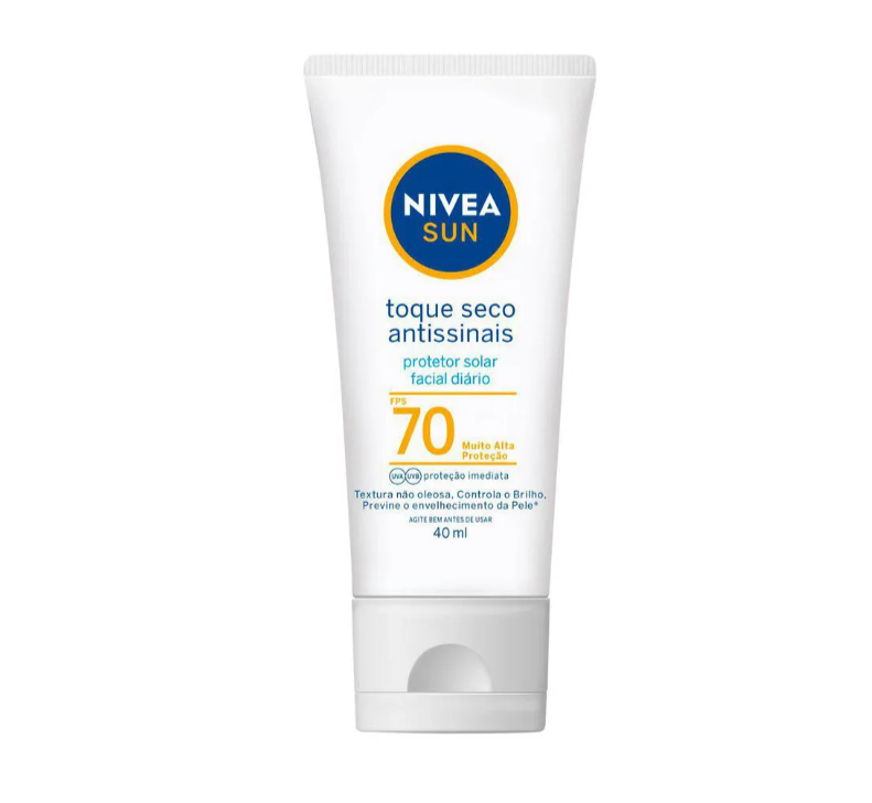 Nivea Sun Protetor Solar Facial Seco Antissinais Fps 70 40ml